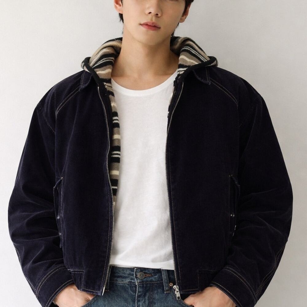 PLAC Deep Indigo Velvet Denim Jacket | Unisex Vibe